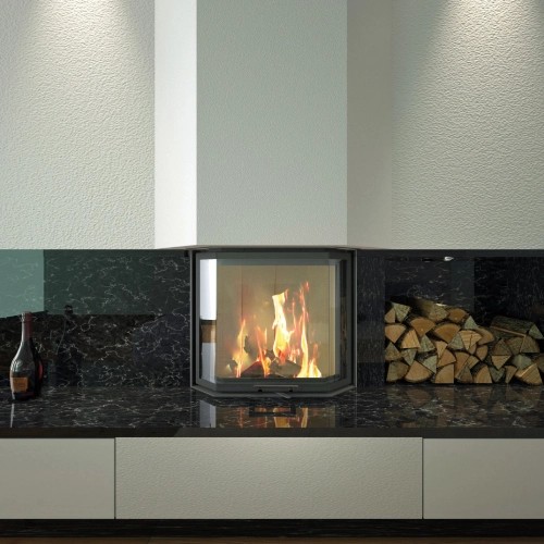 Insert bois SCHMID Pano 67 s porte pivotante 9 kW