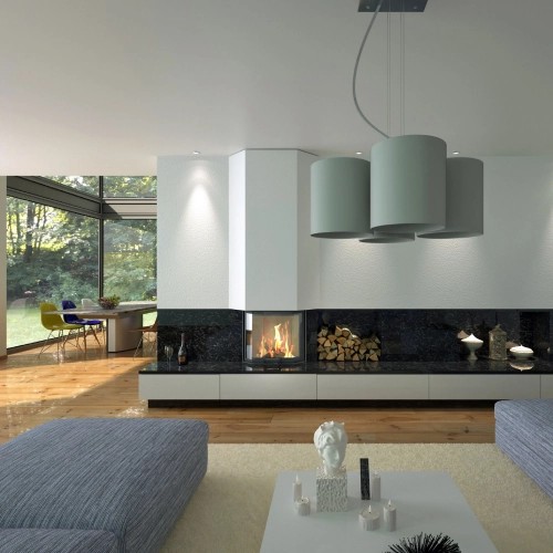 Insert bois SCHMID Pano 67 s porte pivotante 9 kW