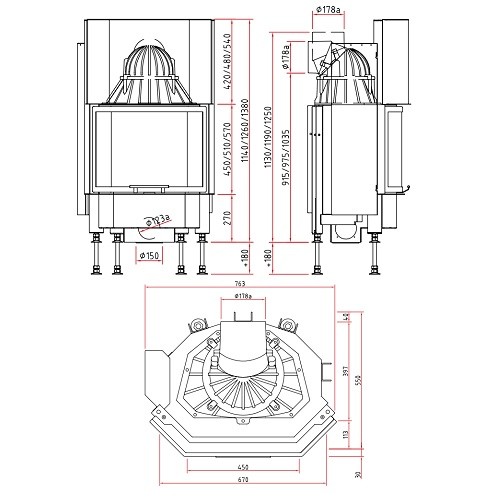 Insert bois SCHMID Pano 67 h porte coulissante 9 kW