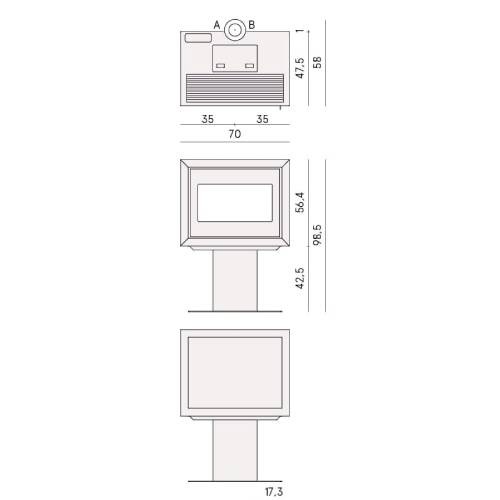 Poêle à granulés Cadel Quasimodo 9 Up-Twin 9,3 kW