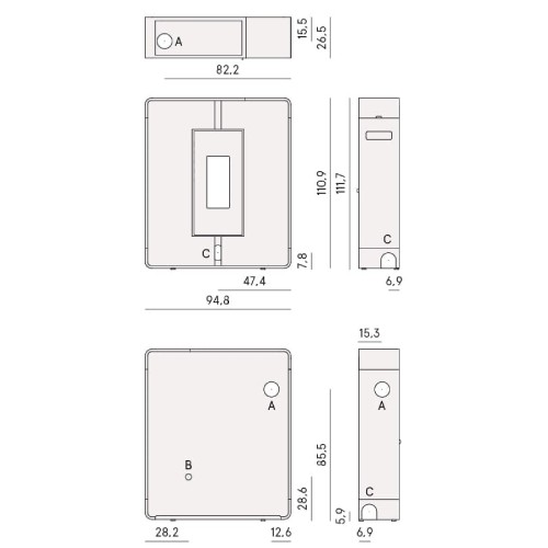 Poêle à granulés Cadel Tile Plus 10 | 10 kW