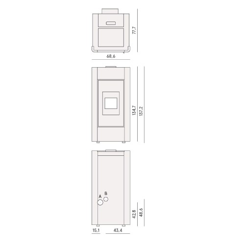 Poêle à granulés Cadel Idro Prince 30 | 28,6 kW hydro