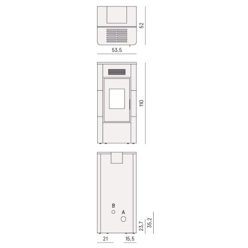 Poêle à granulés Cadel River Idro 23 | 22,4 kW hydro