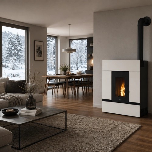 Poêle à granulés Cadel Mithos Plus 14 Up-Twin 14 kW