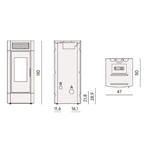 Poêle à granulés Cadel Cristal 9 Airtech 8,5 kW