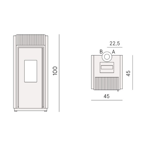 Poêle à granulés Cadel Bold 7 Up-Twin 7 kW