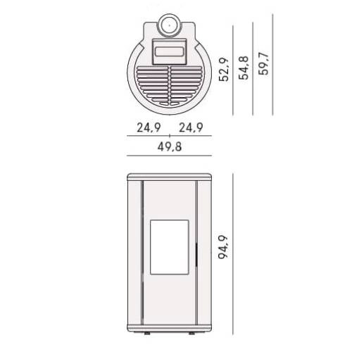 Poêle à granulés Cadel Sound 7 Up-Twin 7 kW