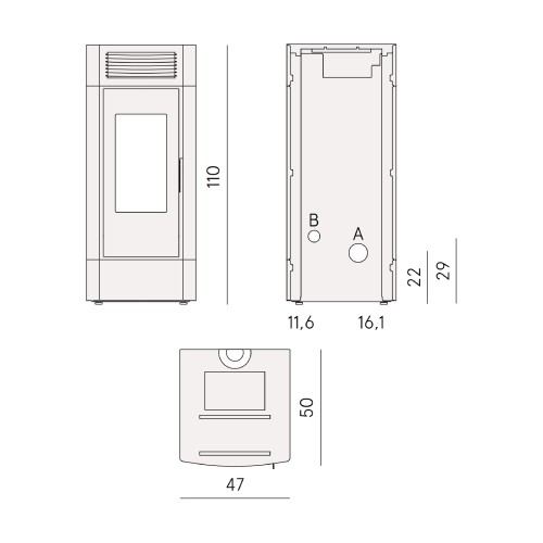 Poêle à granulés Cadel Cristal 9 Air 8,5 kW