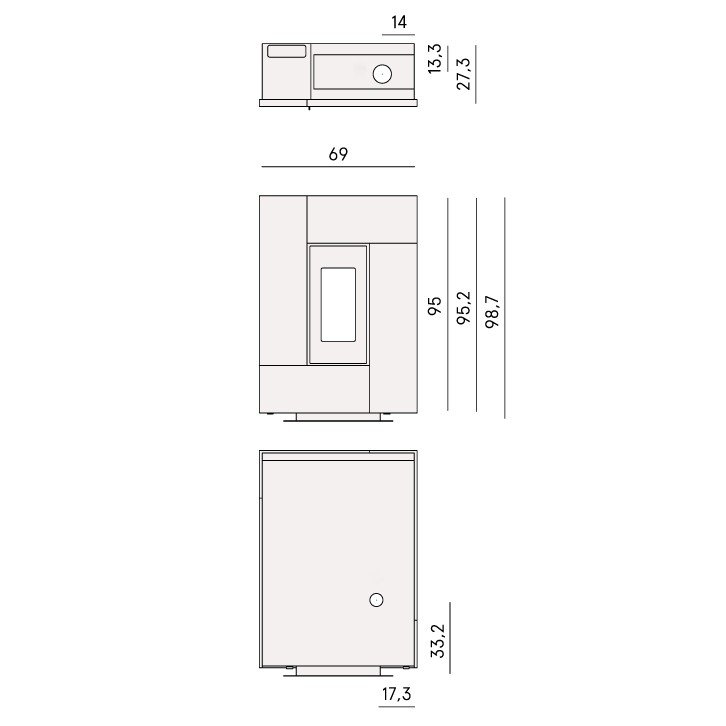 Poêle à granulés Cadel Grace 7 Up 7 kW