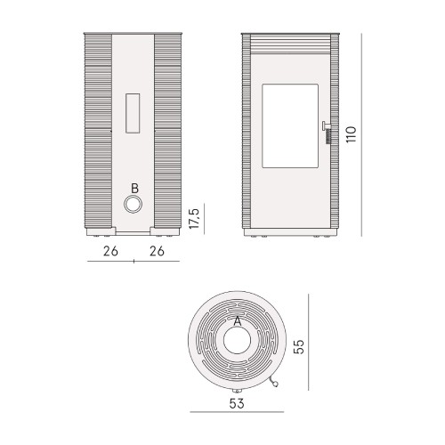 Poêle à bois Cadel Spin 8 Wood Air 8 kW