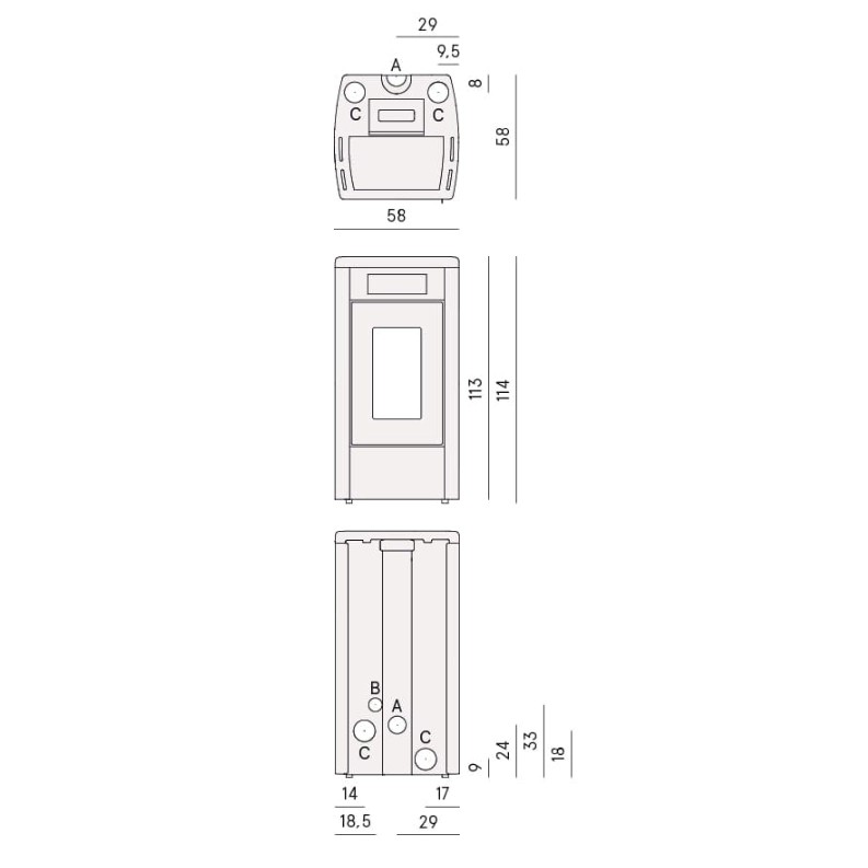 Poêle à granulés Cadel Atena Plus 14 | 14 kW