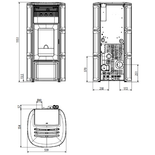 Poêle à granulés MCZ SUITE Hydromatic 18 M2+ 17,7 kW