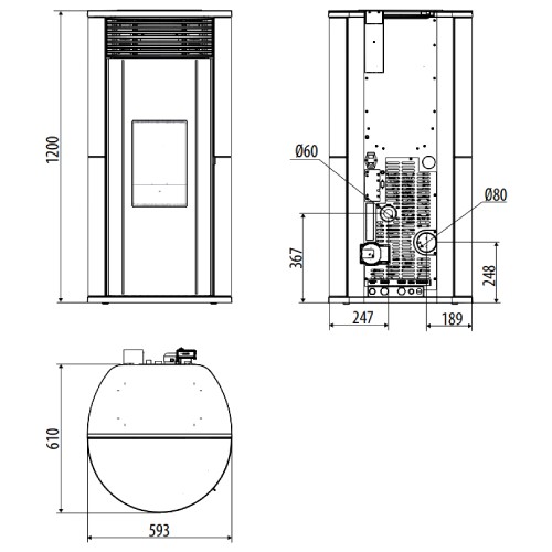Poêle à granulés MCZ PAD Hydromatic 18 M2+ 17,7 kW