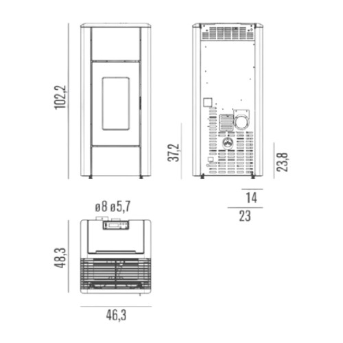 Poêle à granulés RED Ren Air 6 S1 6,3 kW