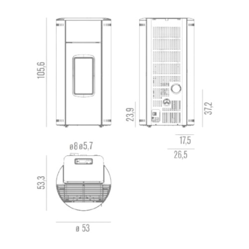 Poêle à granulés RED Kunal Air 8 S1 8 kW