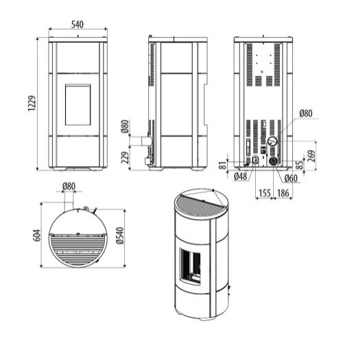Poêle à granulés MCZ FLOW Comfort Air 10 M2 10 kW