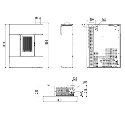 Poêle à granulés MCZ RAY Comfort Air 8 XUP! M2 7,8 kW