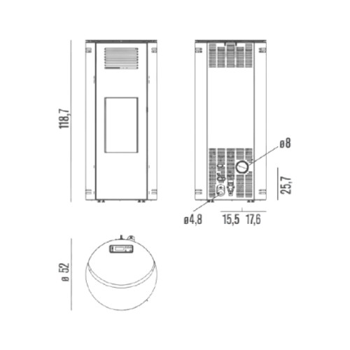 Poêle à granulés RED Minta Air 8 S2 8,1 kW