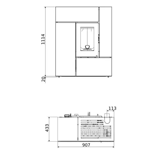 Poêle à granulés MCZ FEEL Comfort Air Matic 12 M1 Core 12 kW
