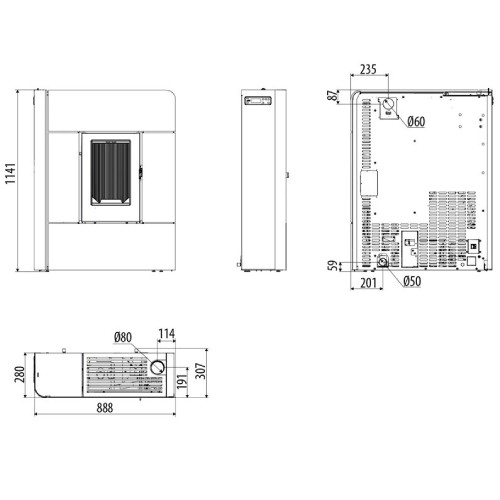 Poêle à granulés MCZ RAAM Comfort Air 8 UP! S2 7,8 kW
