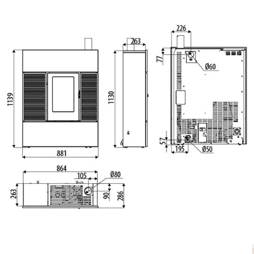 Poêle à granulés MCZ RAY Comfort Air 8 UP! M2 7,8 kW