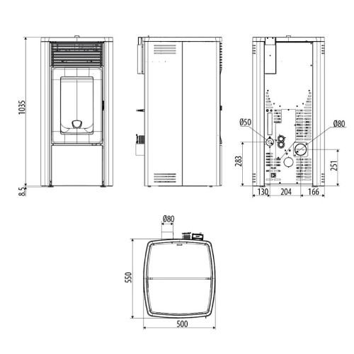 Poêle à granulés MCZ EGO Air Matic 8 M3+ Core 8 kW