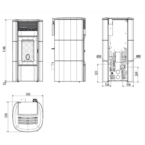 Poêle à granulés MCZ CLUB Comfort Air Matic 12 M3 Core 12 kW