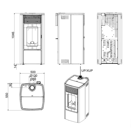 Poêle à granulés MCZ EGO Air Matic 8 XUP! M3+ Core 8 kW