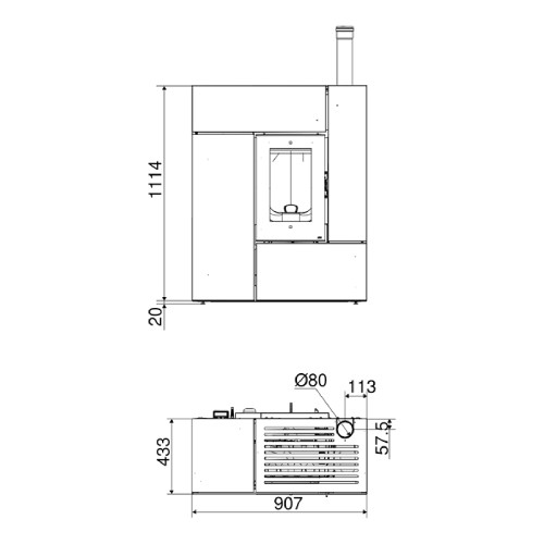 Poêle à granulés MCZ Feel Airmatic 10 UP! M1 Core 10,2 kW