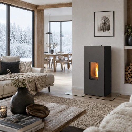 Poêle à granulés MCZ EIKO Natural Matic 6 M1 Core All Black 6 kW