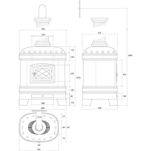 Poêle à bois Sergio Leoni Castellana 14,6 kW
