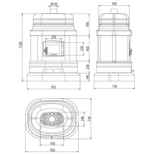 Poêle à bois Sergio Leoni Corsara L/A 14,6 kW accumulateur de chaleur