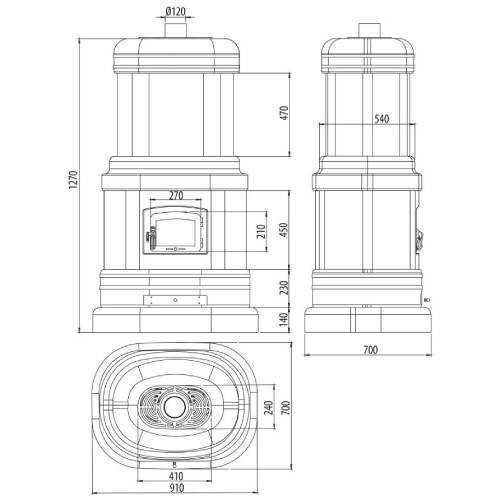 Poêle à bois Sergio Leoni Viennese L/A 14,6 kW accumulateur de chaleur