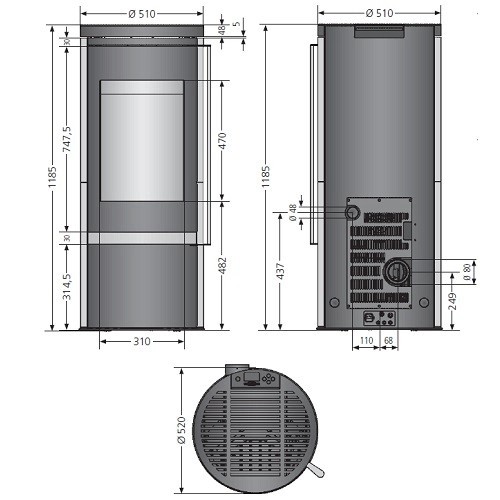 Poêle à granulés Oranier Carus 2.0 | 6 kW