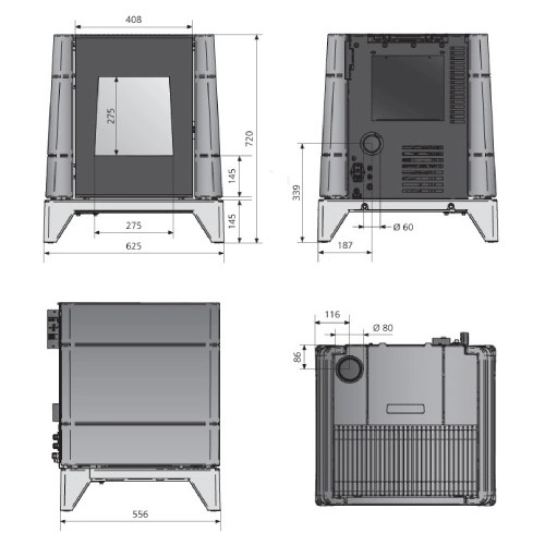 Poêle à granulés Oranier Pio 5,5 kW