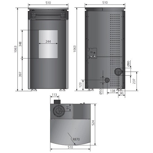 Poêle à granulés Oranier Neta 8 kW