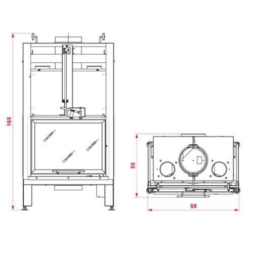 Insert bois Palazzetti Ecomonoblocco MX 78 Frontal 13 kW