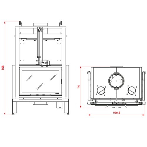 Insert bois Palazzetti Ecomonoblocco MX 86 Frontal 16 kW