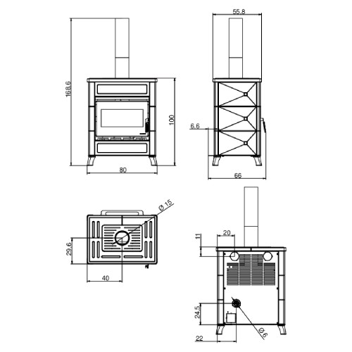 Poêle à bois Palazzetti Elsa New 9 kW