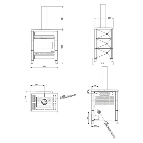 Poêle à bois Palazzetti Elsa 70SP 9,4 kW