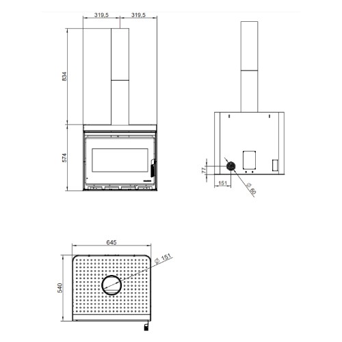 Poêle à bois Palazzetti Asia 70 | 9 kW