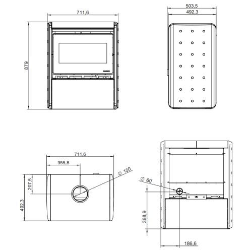 Poêle à bois Palazzetti Sahara 70 | 9 kW