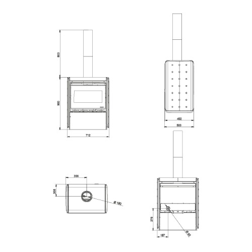 Poêle à bois Palazzetti Sahara 70SP 9,4 kW