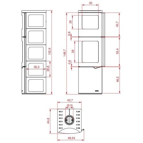 Poêle à bois PALAZZETTI Eva S 7 kW avec four