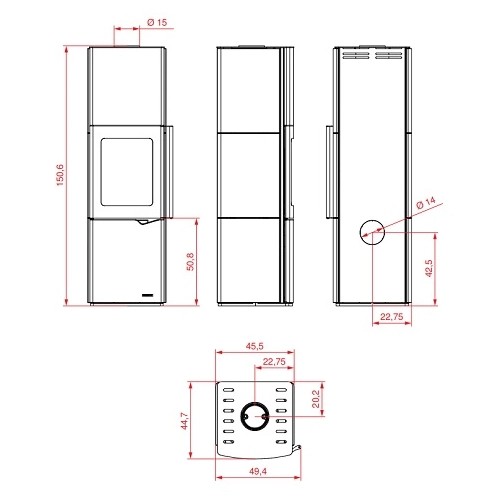 Poêle à bois Palazzetti Eva S avec ventilateur 7 kW