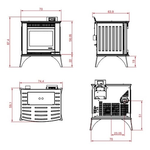 Poêle à granulés Palazzetti Ecofire Cesare II 9,2 kW
