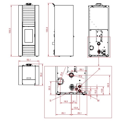 Poêle à granulés Palazzetti Ecofire Martina Idro Lux 10kW hydro