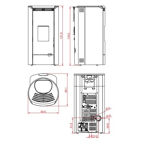 Poêle à granulés Palazzetti Ecofire Jackie Idro N 14 kW