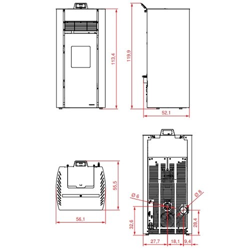 Poêle à granulés Palazzetti Ecofire Bianca Lux 12 kW
