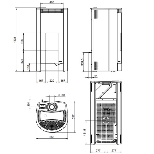 Poêle à granulés Palazzetti Ecofire Marianne US 9 kW